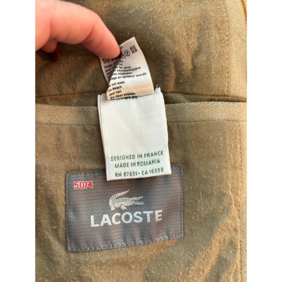 Lacoste Vintage Men Beige Striped Blazer Sport Coat Jacket size 54   44   4 - Picture 5 of 10
